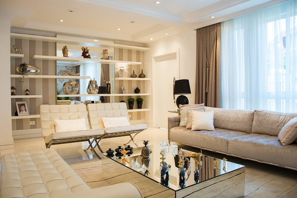 Renovated home living space with large windows